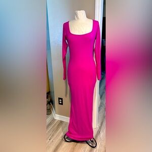 Skims Long Sleeve Slip Dress